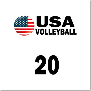 USA Volleyball #20 T-shirt Design Posters and Art